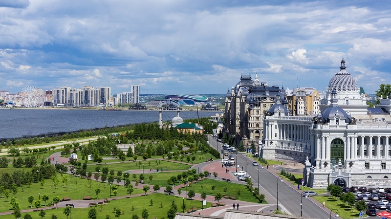 На фото: вид на город Казань с высоты